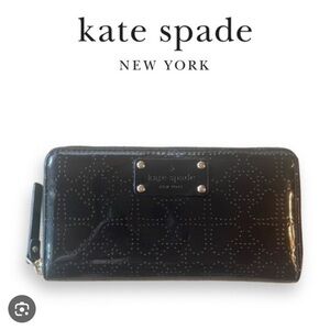 Kate Spade Metro Spade Neda Black Zip Around Wallet and wristlet